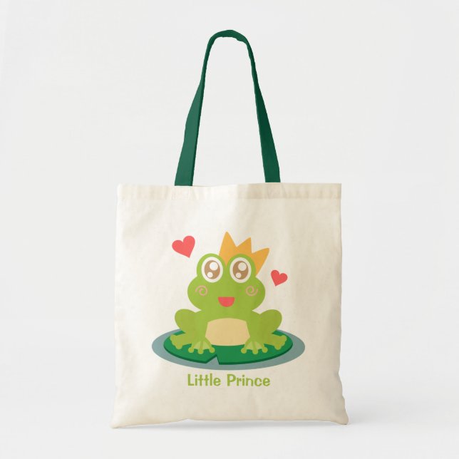 Sapo Bonito Com Coroa Em Lily Pad Kids Bolsa (Frente)