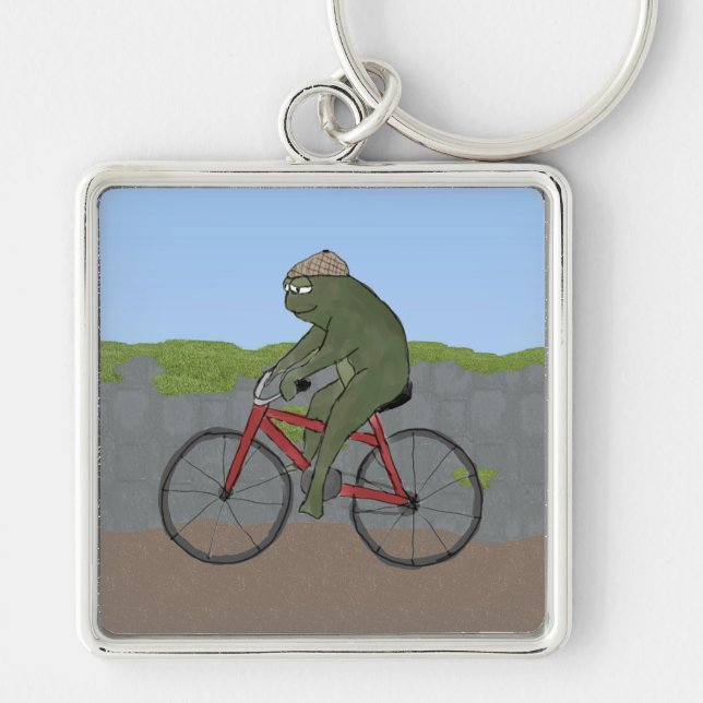 Sapo cavalheiro em uma Chaveiro de bicicleta (Frente)