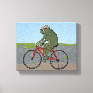 Sapo cavalheiro numa Canvas de bicicleta