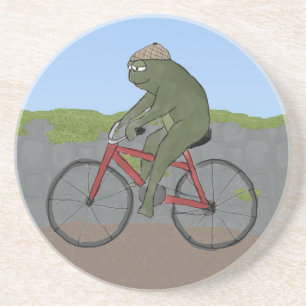 Sapo cavalheiro numa Porta copos de bicicleta
