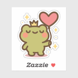 Sapo com adesivo de balão de coração