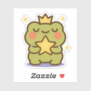 Sapo com um adesivo de estrelas