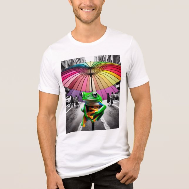 "Sapo Cozy Refrigerindo debaixo de um guarda-chuva (Frente)