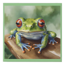 Sapo de árvore, aquarela ativada