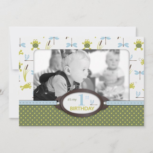 Sapo De Natação De Ribbit Convite De Aniversário A (Frente)