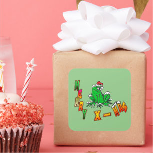 Sapo de Natal Feliz Papai noel de Natal. Adesivo