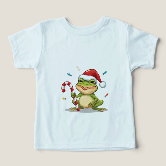 Sapo de Natal Fofo Com Cana de Açúcar - Férias Div (Design frontal)
