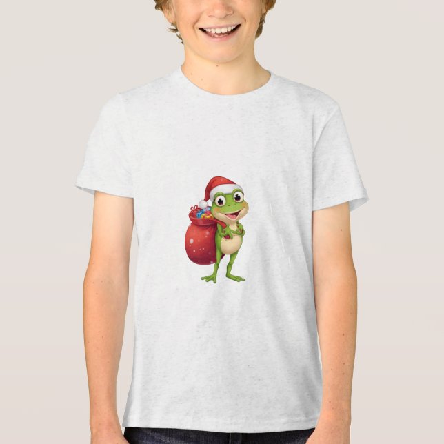 Sapo de Natal Fofo com Sacola de Presente - Sapo d (Frente)
