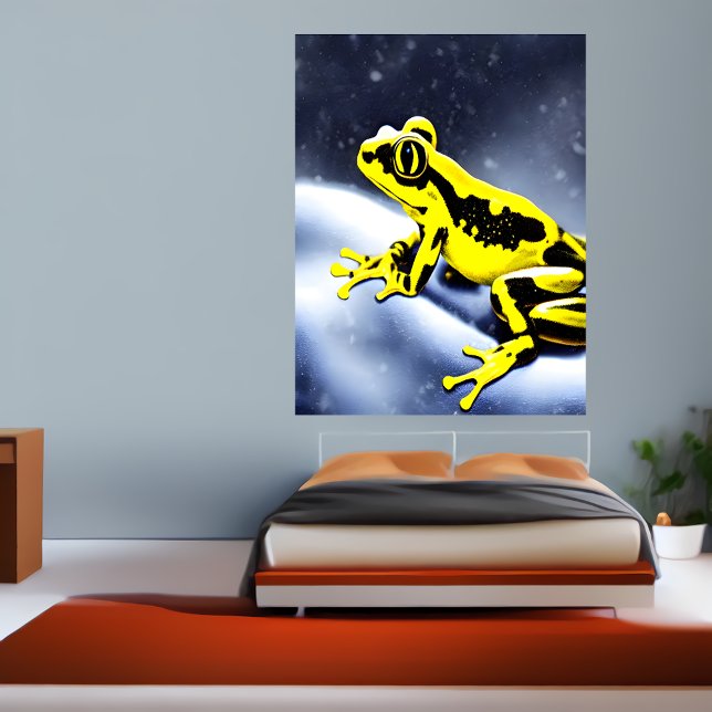 sapo de veneno de ouro na neve | AI Art Poster (Criador carregado)