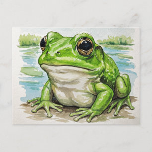 Sapo do cartão postal do lago para a travessia