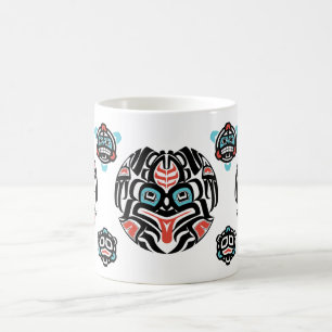 sapo do Haida-estilo, cores silenciado - caneca do