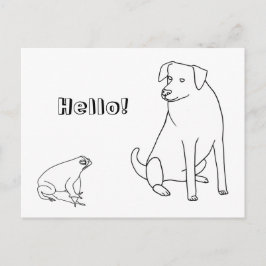 Sapo e Cachorro, Olá, Cartões Postais para Colorir