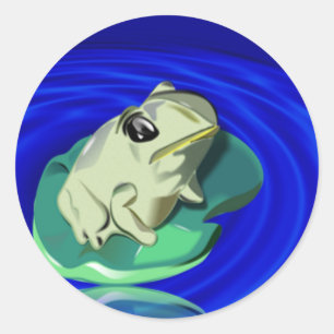 Sapo em etiquetas da almofada de lírio