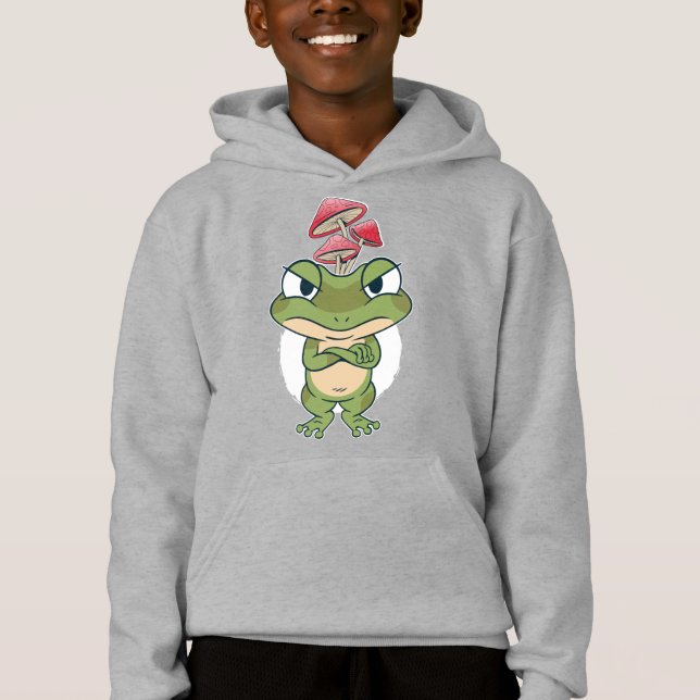 Sapo engraçado com cogumelos (Frente)