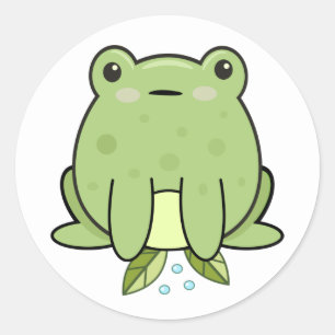 Sapo Kawaii Clássico Adesivo Redondo