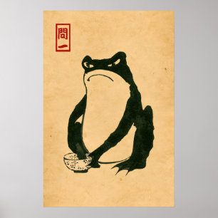 Sapo Mal-Humorado A3 A4 Impressão de Arte Mate. Ar