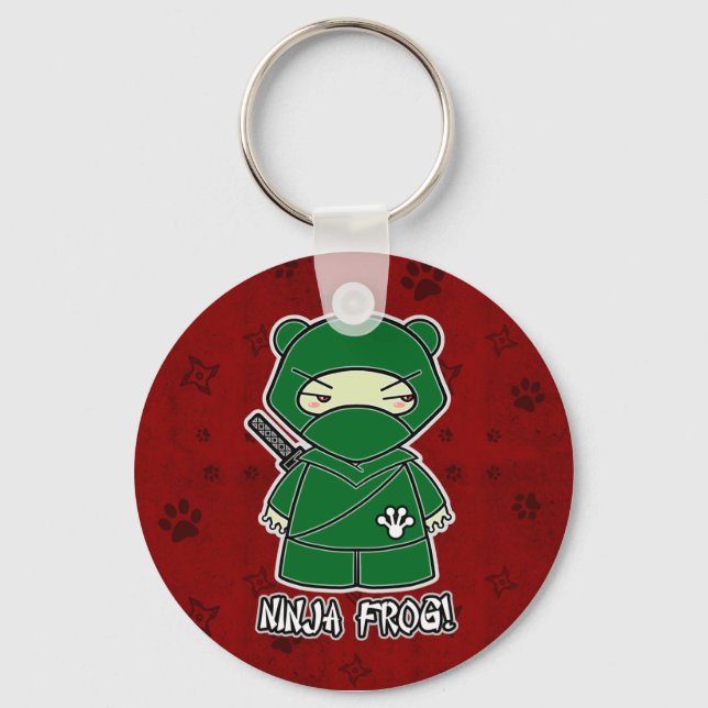 Sapo Ninja! Em Chaveiro vermelho (Frente)