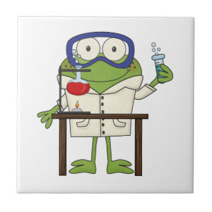 Sapo no laboratório de ciência