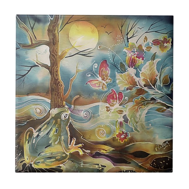 Sapo Pela Pintura Da Seda De Água (Frente)