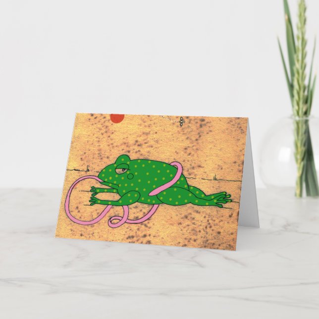 Sapo que tropeça sobre seu cartão da língua (Frente)