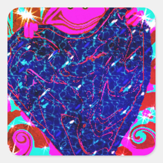 Sapo rosa segurando adesivos cardíacos (Frente)