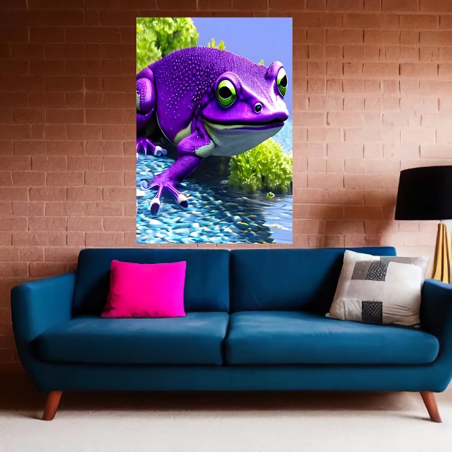 Sapo roxo e branco | AI Art Poster (Criador carregado)