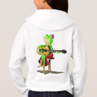 Sapo tocando guitarra Hoodie do Criança Engraçado