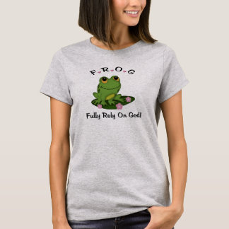 Sapo totalmente confiável na camisa de Deus