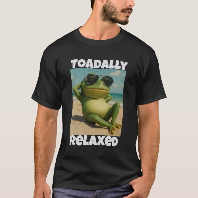 Sapo Totalmente Relaxado Camisa Divertida de Verão (Frente)