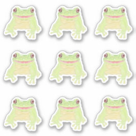 Sapo verde-esmerilado - adesivos recortados 9x.