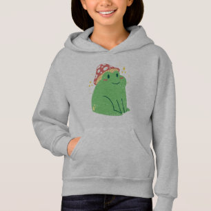 Sapo Verde Fofo com Chapéu de Cogumelo