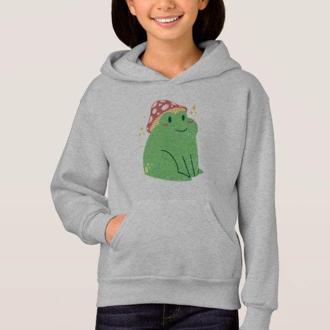 Sapo Verde Fofo com Chapéu de Cogumelo (Frente)