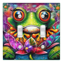 Sapo Whimsic Pintura De Abstrato Floral Verde