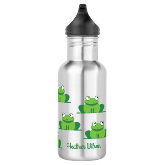 Sapos Crianças Garrafa de Água com Nome