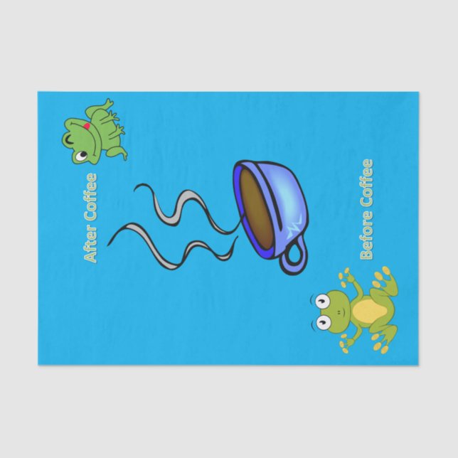 Sapos de papel tecidulares antes e depois do café (Frente )