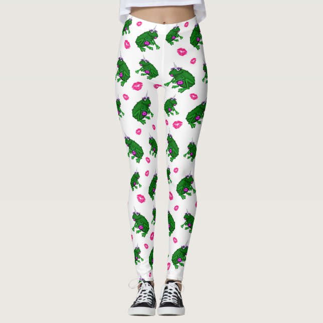 Sapos E Beijos Leggings Para Senhoras (Frente)