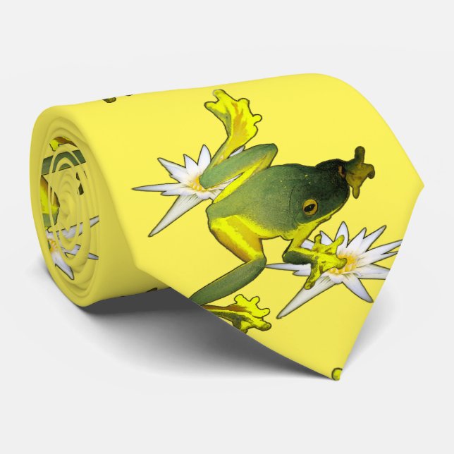 Sapos E Flores De Lótus, Gravata De Pescoço (Rolled)