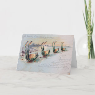 Sapos no cartão postal de Natal gelado