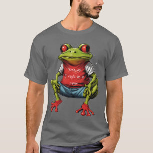 Sapos vestem uma camiseta dizendo beije-me eu poss