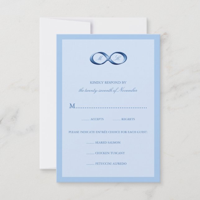 Sapphire Blue Infinity Hand Clasp Weding RSVP (Frente)