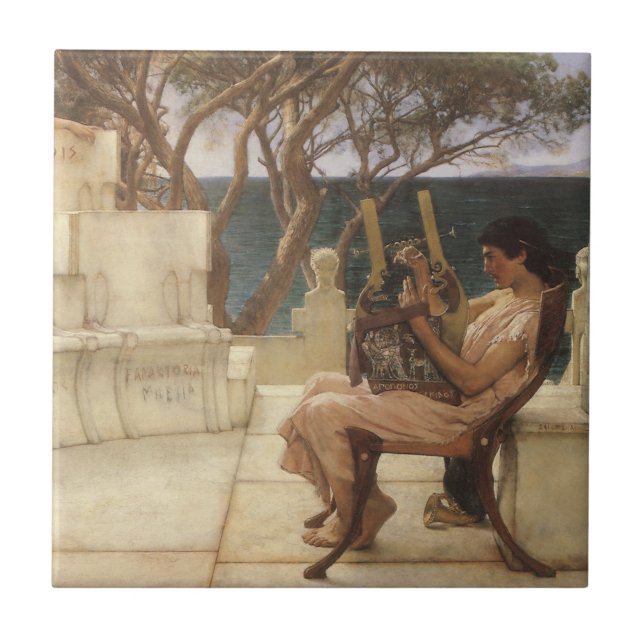 Sappho e Alcaeus por Sir Lawrence Alma Tadema (Frente)