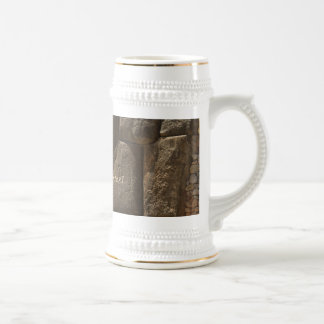 Saqsaywaman branco/ouro caneca de cerveja de 650