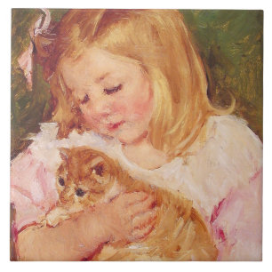 Sara Holding um Gato (por Mary Cassatt)