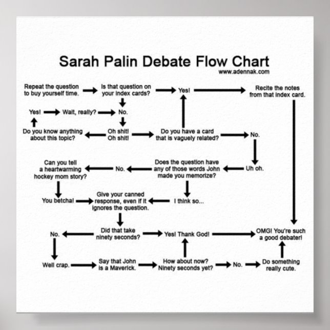Sarah Palin Debate Fluxograma Poster (Frente)