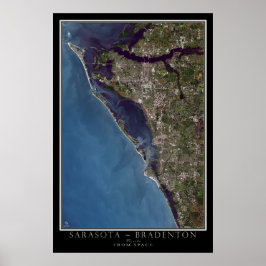 Sarasota - Bradenton Florida Satellite Poster Map