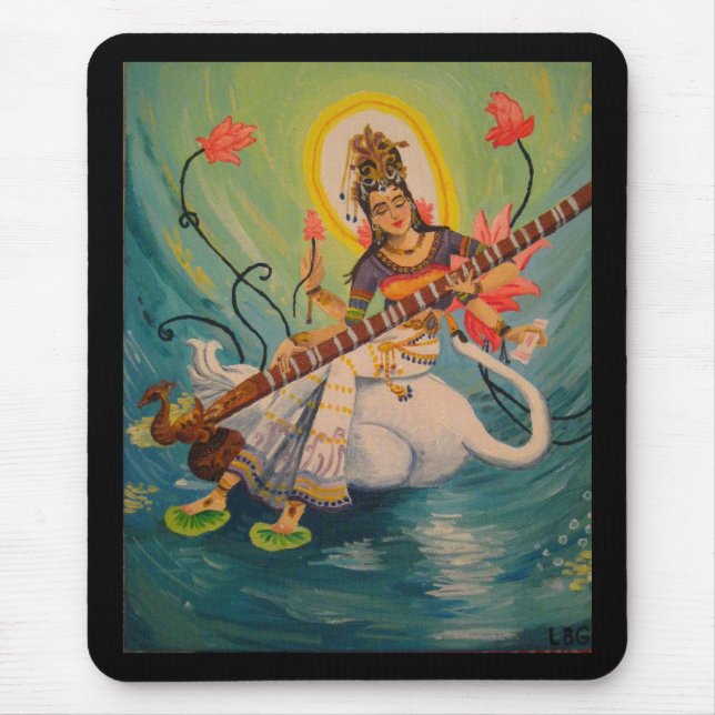 Saraswati que pinta Mousepad (Frente)