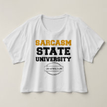 Sarcasm State Bella+Canvas Boxy Crop Top T Shirt