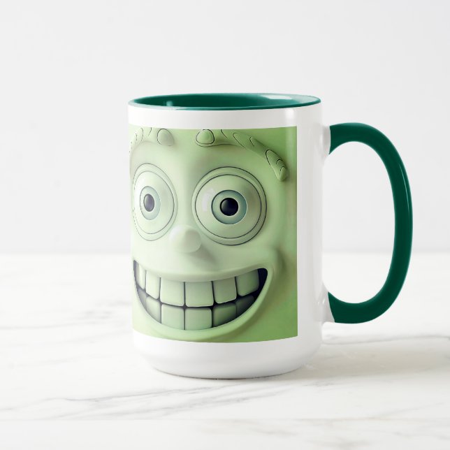 Sarcastic Face 3D Caneca Wrap – Felicidade é uma E (Direita)