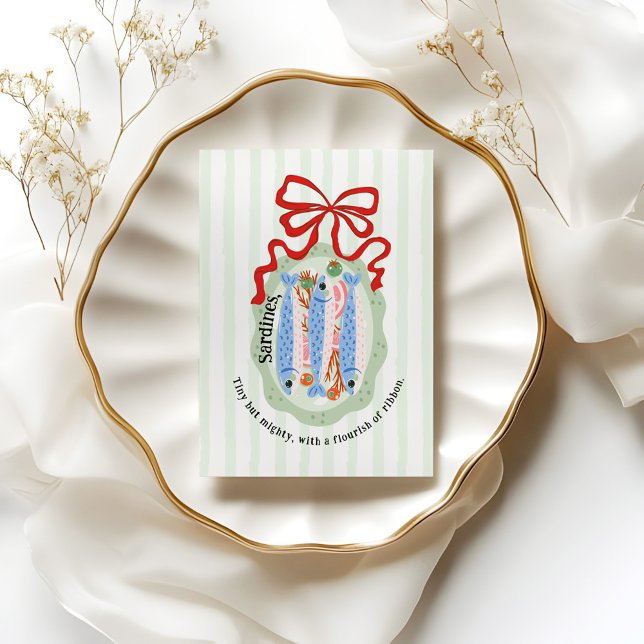 Sardines in a Plate in Red Bow Kitchen Poster (Criador carregado)