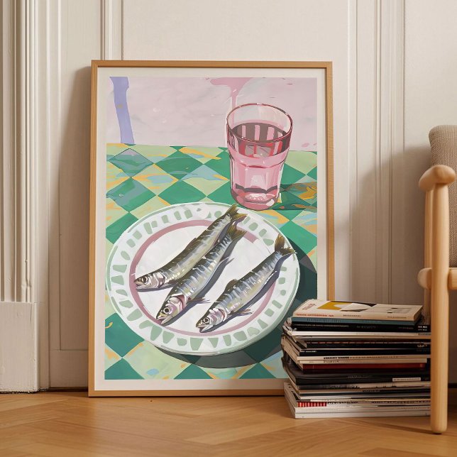 Sardines Print Sardine Tin Vintage Poster Retro  (Criador carregado)